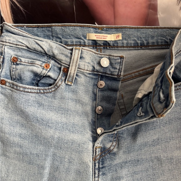 Levi's Light Blue Distressed High Rise Jeans - Picture 2 of 8